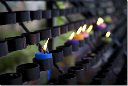 Candles in front of the Church